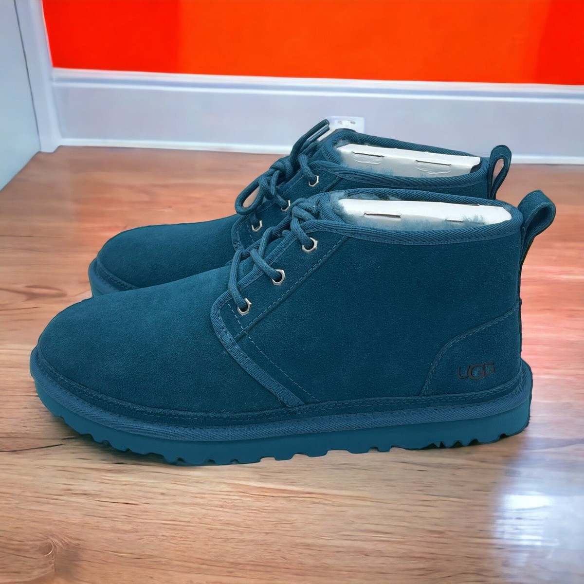 UGG Neumel Suede Men's Size 10 Chukka Lace Up Ankle Boots Blue NEW