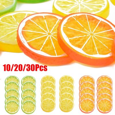 10/20/30X Fake Lemon Slice Artificial Fruit Simulation Home Kitchen Party Decor
