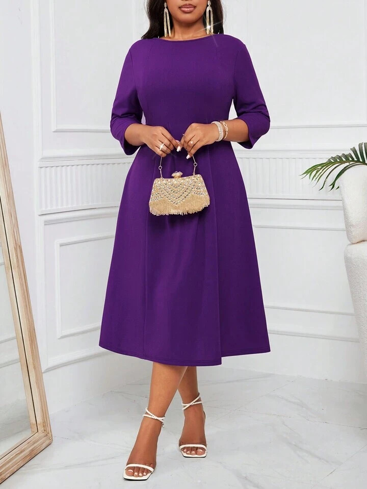 purple semi formal dress plus size Silver Maternity Occasion Dress | Elevated Style for Motherhood main image 0