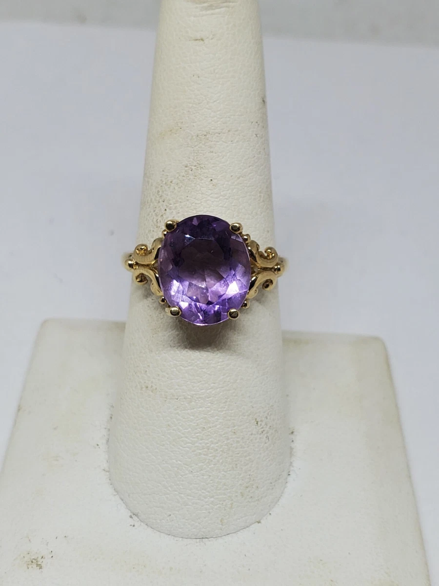JCM 10k Yellow Gold Oval Cut Purple Topaz Ring Size 7 eBay