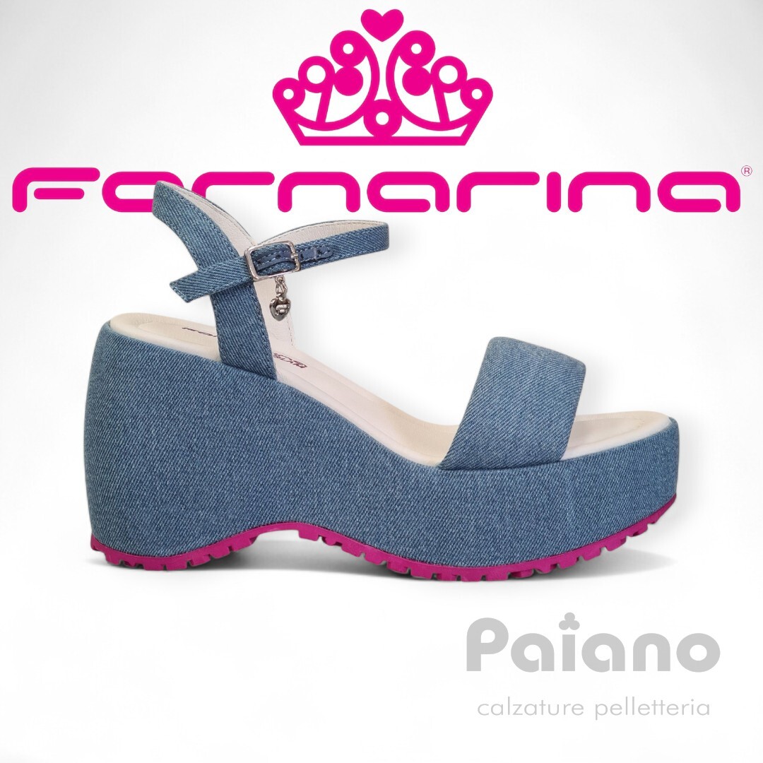 Bubble Fornarina Sandali Con Zeppa Fornarina Bubble Tessuto Jeans