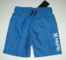 Hurley Boys 5 Blue Pineapple Toucan Surf Board Shorts Beach Swim Trunks