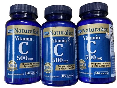 Rexall Naturalist Vitamin C 500mg Immune System Health 100 tablet Lot Of 3