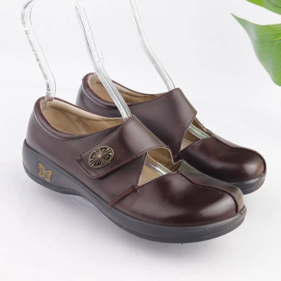 Alegria Women's Kaitlyn Mary Jane Size 39 9 Professional Clog Brown Leather Shoe - Image 2 of 4