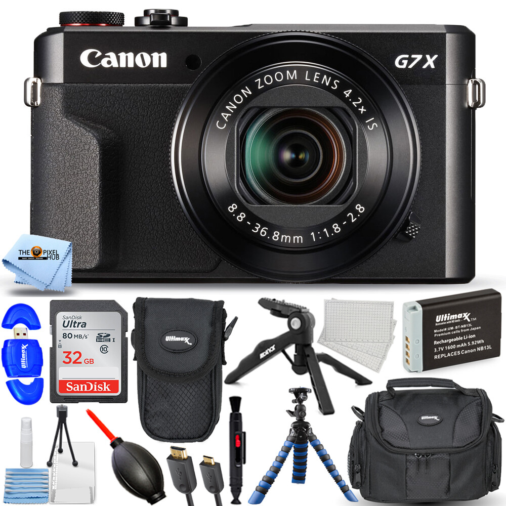 Canon PowerShot G7 X Mark II Digital Camera + EXT BATT + 32GB +