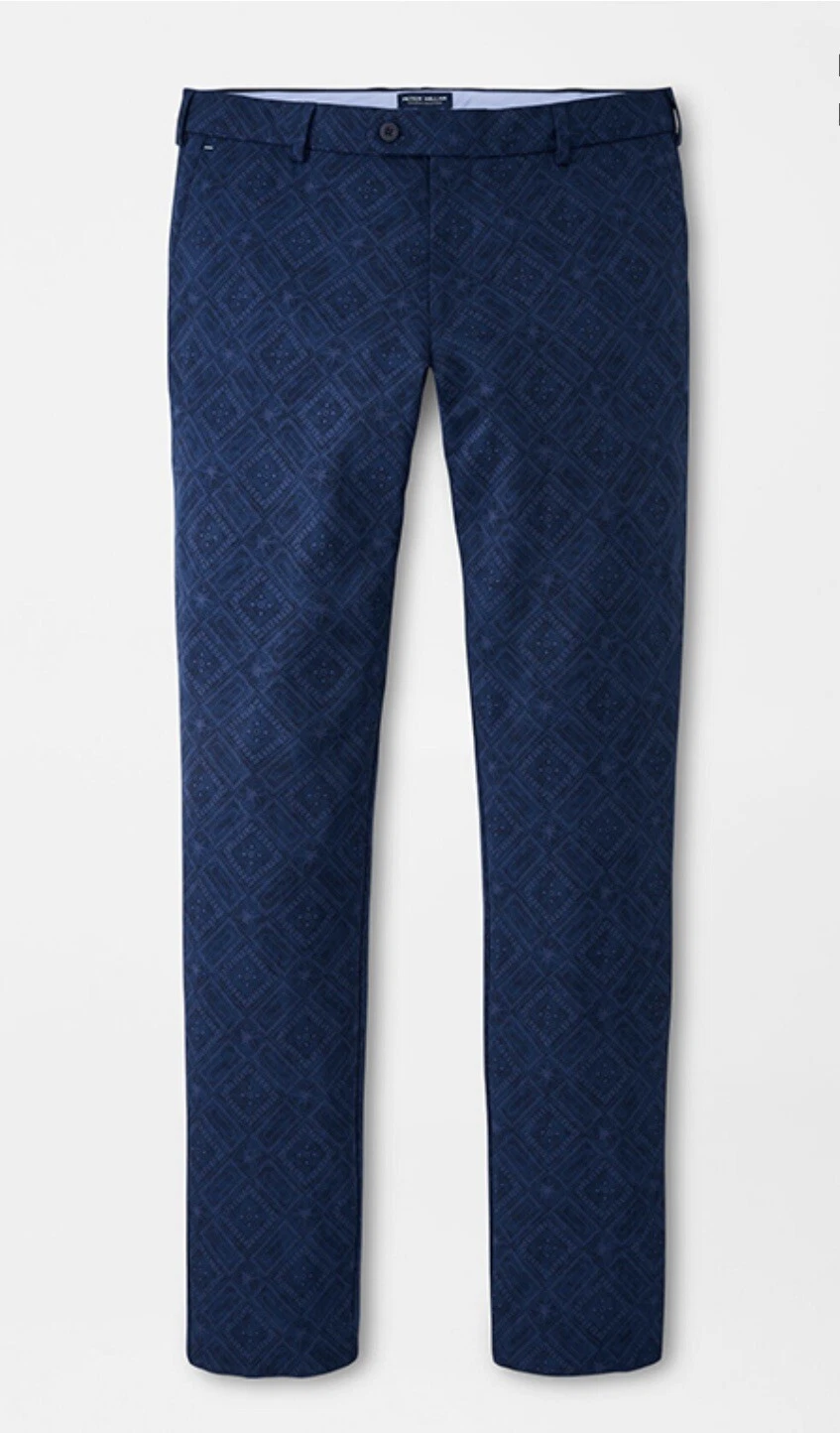 Peter Millar “Crown Crafted” Surge Bandana Performance Pants, NWT, 35x32, Navy!