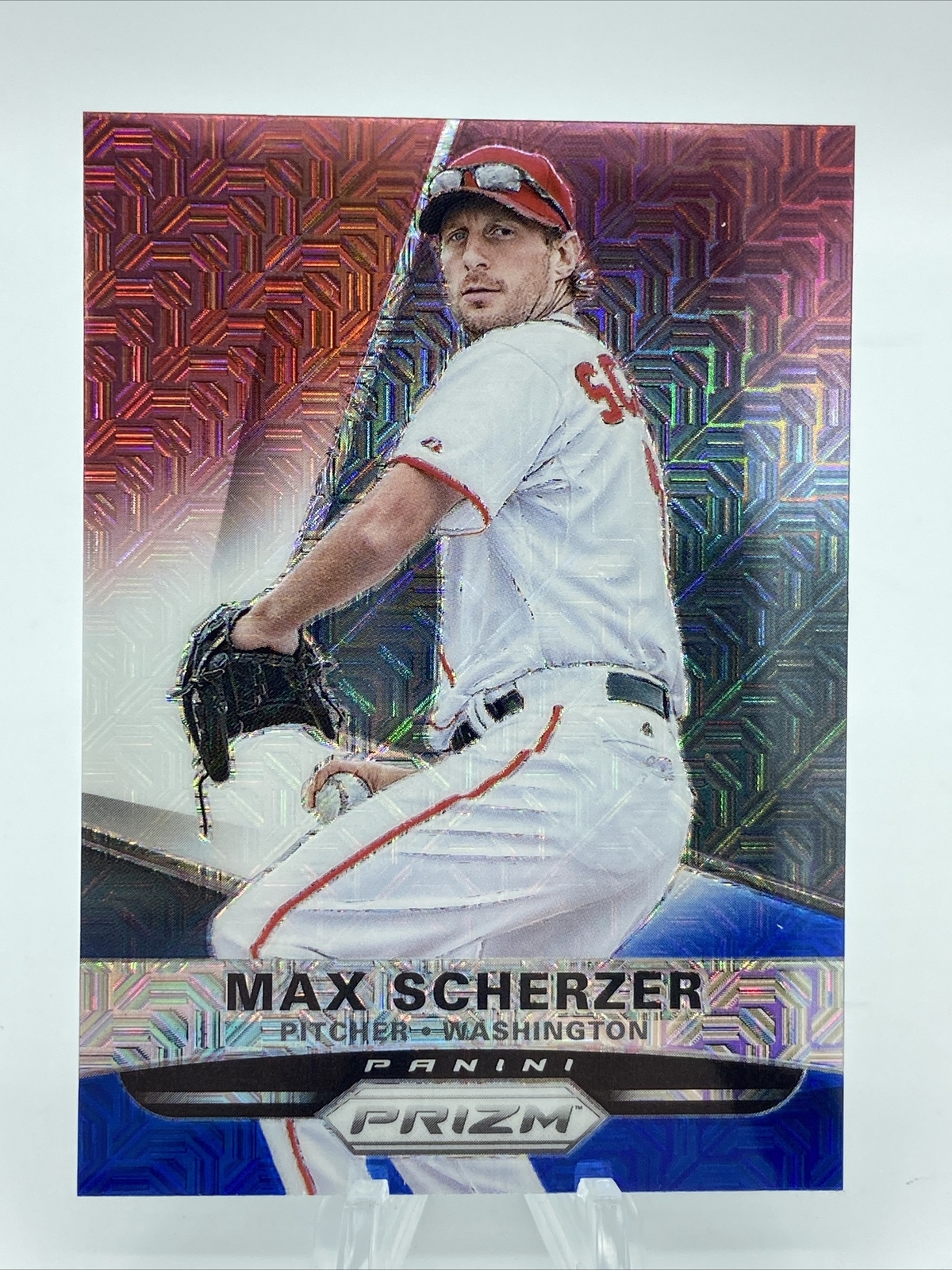 2015 Panini Prizm Red White and Blue Mojo Prizm #116 Max Scherzer MLB Mets