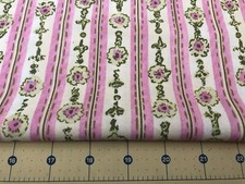 Striped Floral 12  X 42  100 cotton fabric 1883a