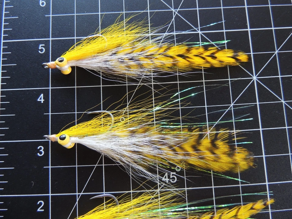 EB046 LotOf3 Half and Half Mustad  1/0  Fly Fishing Striper Bluefish GT USA Made - Image 4 of 4