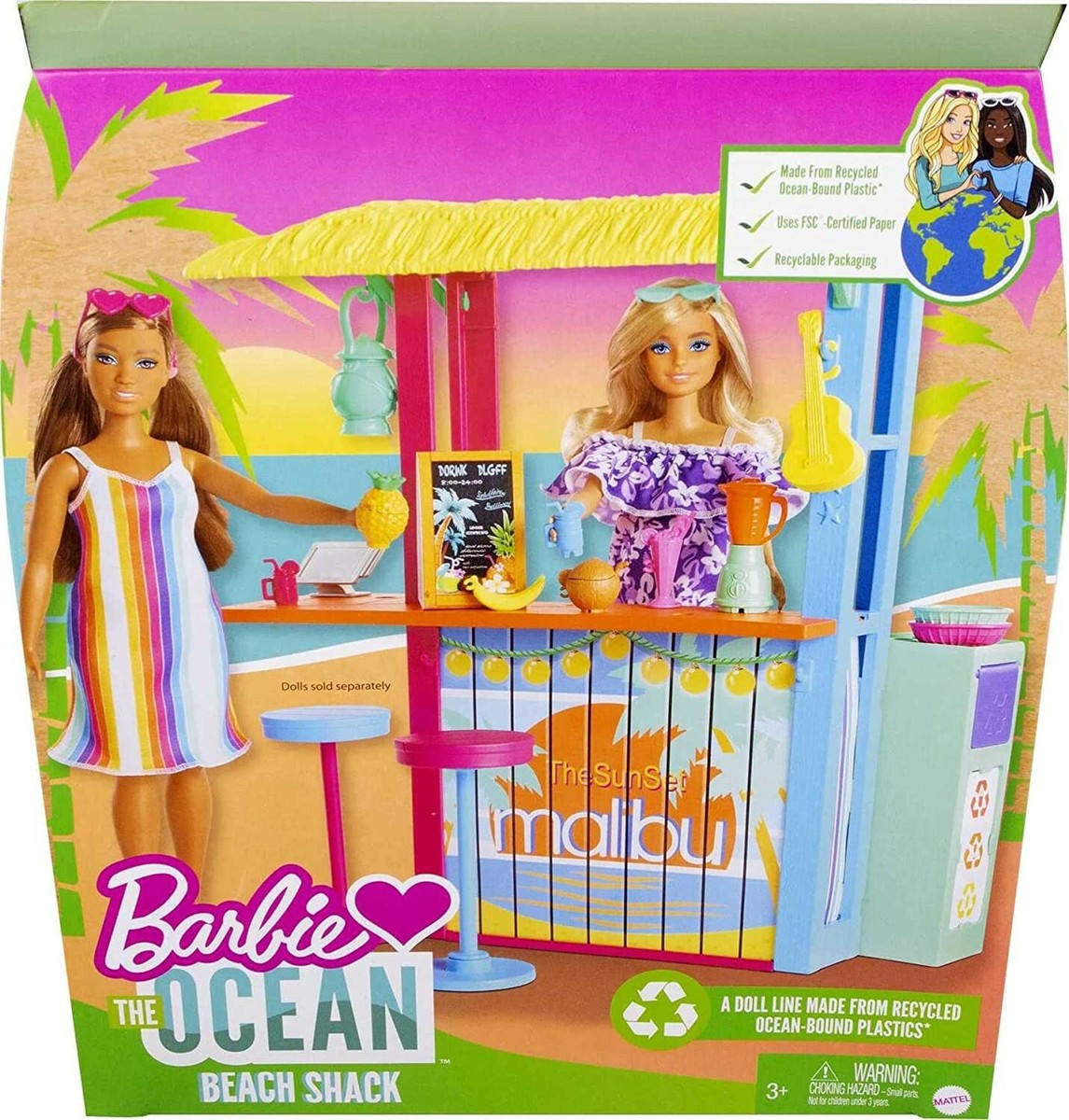 Barbie Loves The Ocean Beach Shack Playset with 18+ Accessories,