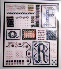 Drawn Thread Sampler of Stitches Part Six PQR Charted Needlework Design Pattern