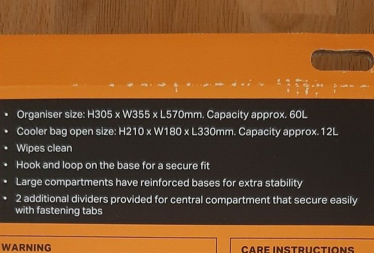 Halfords Car Boot Organiser with Removable Cooler Bag eBay