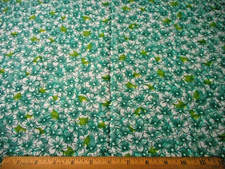 Cotton Fabric By Yard SALE Packed Teal/Turquoise White Floral Green Leaves C