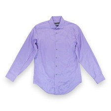 Calvin Klein 80s Two Ply Men's Slim-Fit Non-Iron Solid Dress Shirt Size 15 32-33