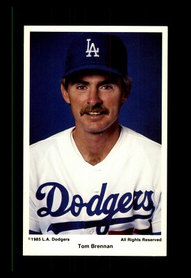 1985 LOS ANGELES DODGERS COCA COLA POSTCARD TOM BRENNAN NM-M