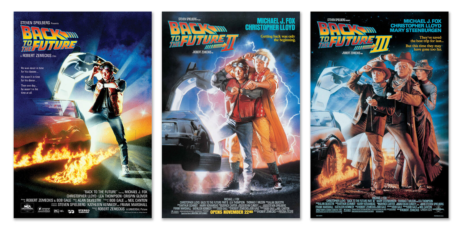 BACK TO THE FUTURE I, II & III - MOVIE POSTER SET (REGULARS) (SIZE: 24" x 36")