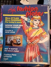 Vintage 1984 Tomy High Fashion Plates All Present In Box with Instructions