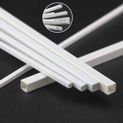ABS Plastic Square Tube White Hollow Bar DIY Model 3x3x250mm to 10x10x250mm