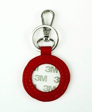 Red Leather KEY FOB w/ Metal Clip  Ring for a Needlepoint Canvas Planet Earth