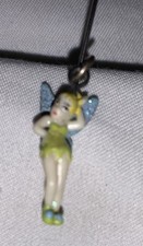 Vintage Tinker bell Fairy Molded Bracelet Charm With Glittered Wings 1 Inch
