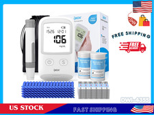 Blood Glucose Monitor Kit 100 Test Strips Lancets No Coding Meter