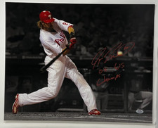 Jayson Werth Signed Philadelphia Phillies 16x20 Photo 08 WS Champs Insc PSA 736