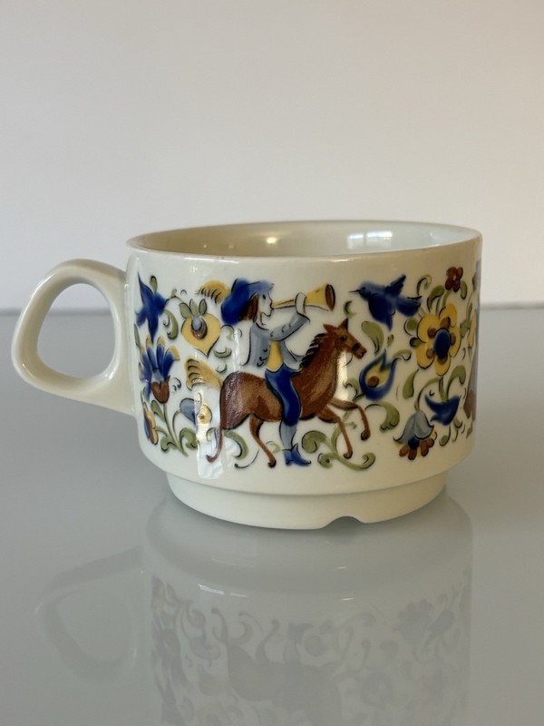 Vintage Numbered Villeroy & Boch Design Naïf Porcelain Expresso Mug Depuis 1748