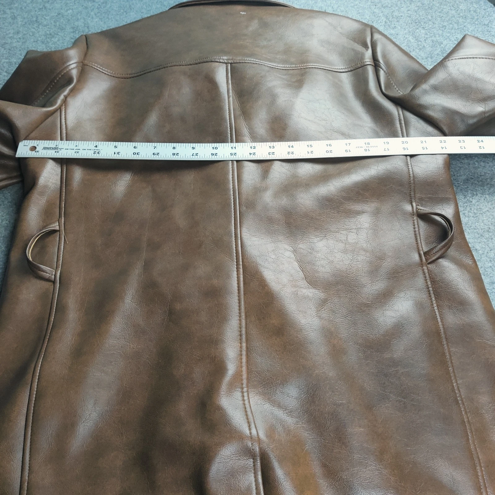 Vintage Le Sauvage Faux Leather Jacket  Men 40 Brown Disco Mob 70s Barnstormer image 10