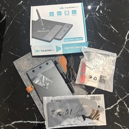 HUION H420 USB PEN TABLET - GRAPHICS DRAWING TABLET AND STYLUS - BLACK with case