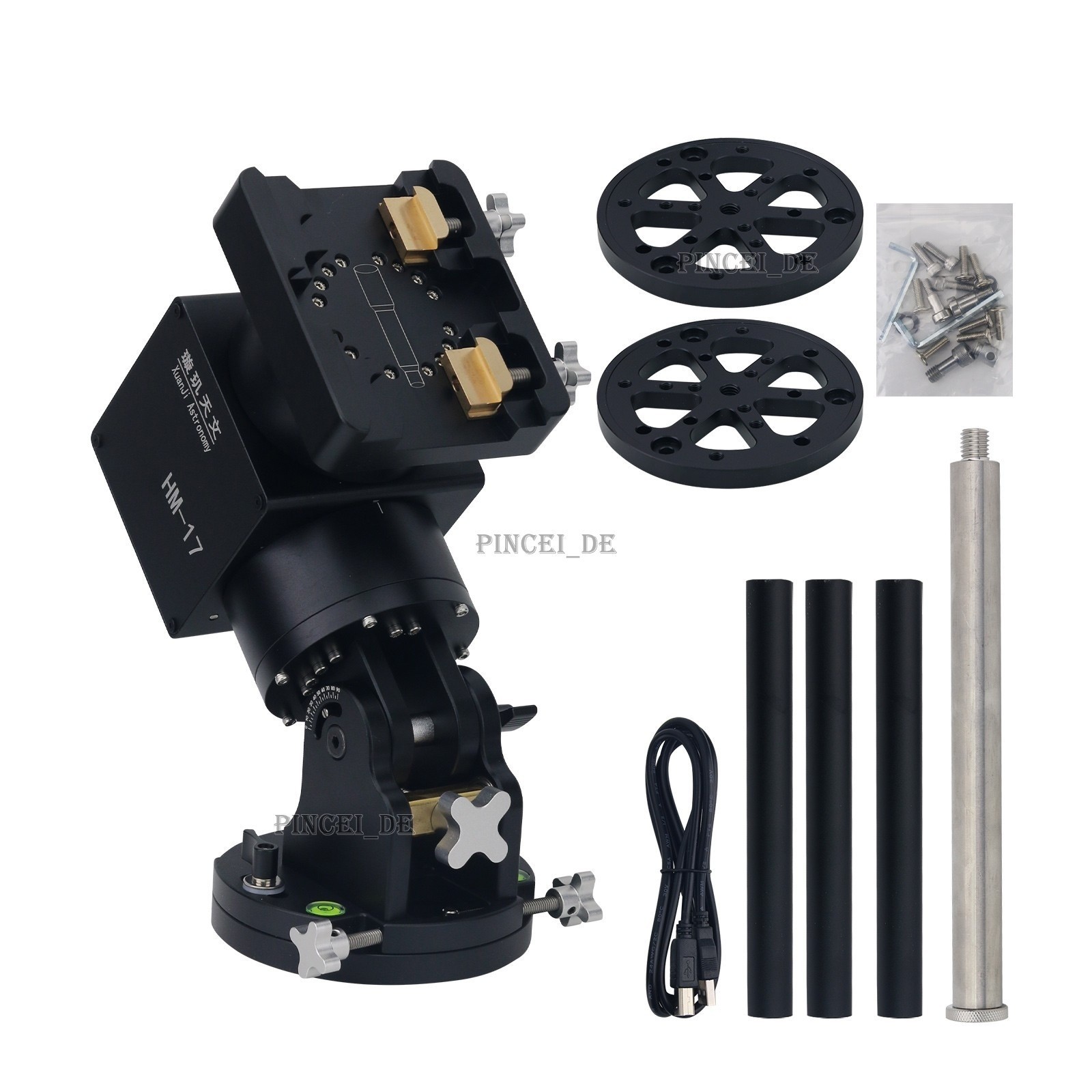 TeSeek HM-17PE Equatorial Mount EQ Mount (Black)with 18KG Load Capacity *yt