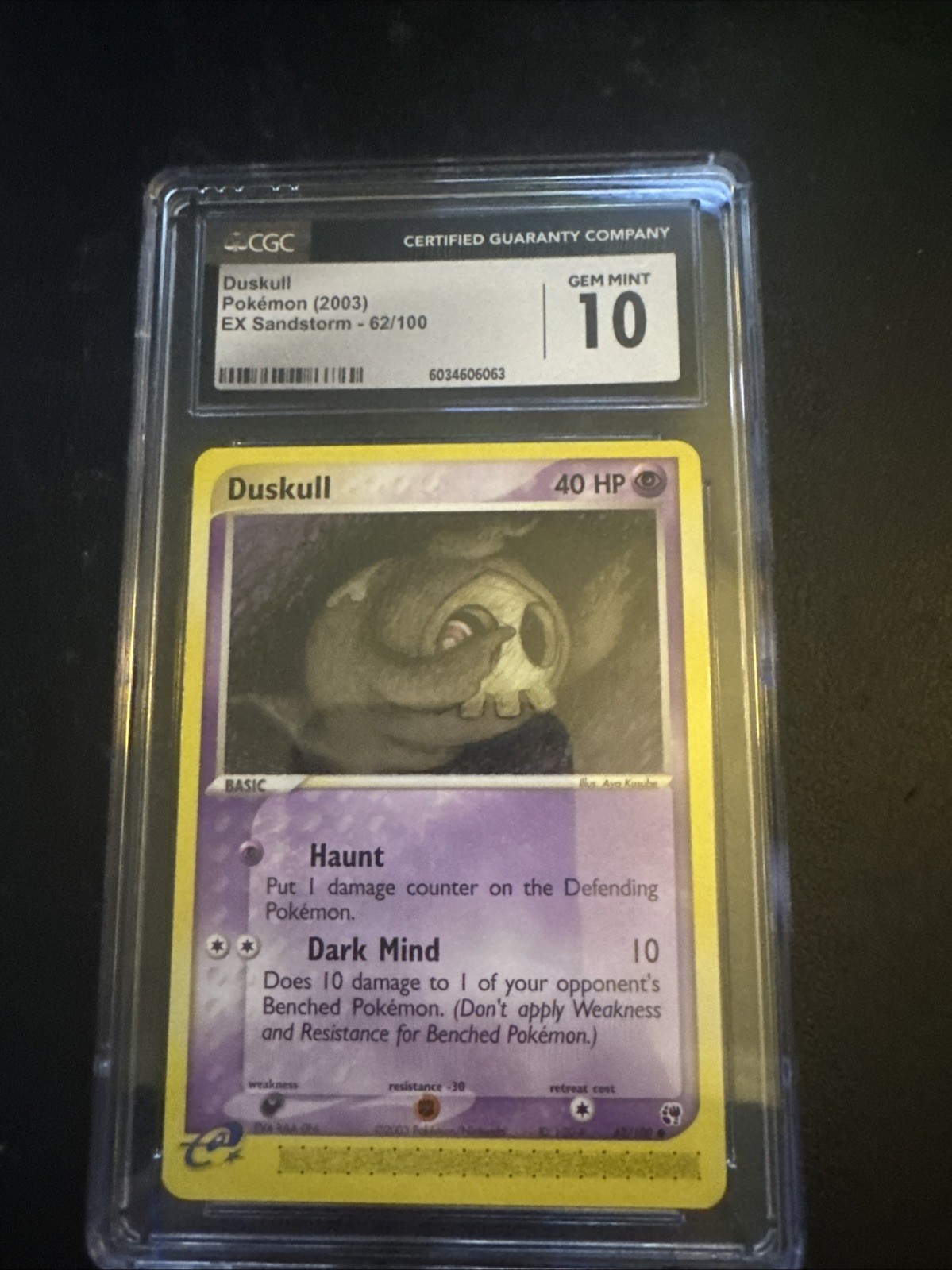 Duskull 62/100 EX Sandstorm 2003 Pokemon CGC 10