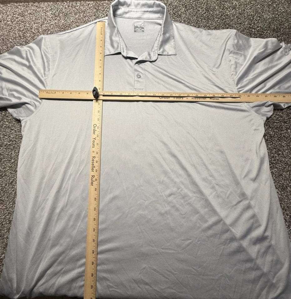 Camisa Polo Callaway Para Hombres 3XLT Alta Gris Plateada Rayas Opti-Dri Swing Tech Foto 3 de 4