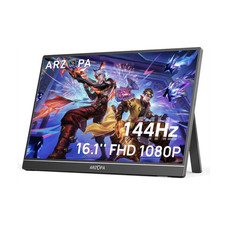 ARZOPA 16.1in Portable Monitor FHD 1080P 144Hz HDR USB-C Mini HDMI Stand