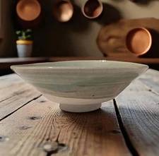 Vintage Signed MCM Studio Pottery Bowl Handmade Glazed Ceramic Stoneware 1976