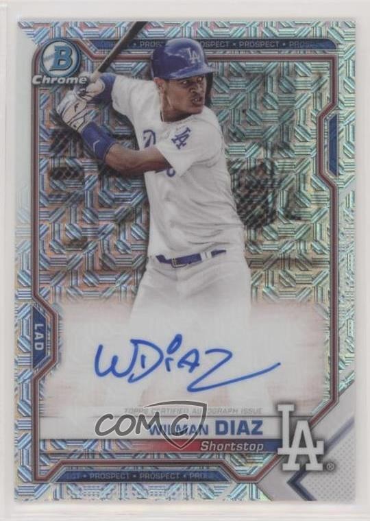 2021 Bowman Chrome Mega Box Chrome Mojo Auto Wilman Diaz #BCMA-WD Auto mp7