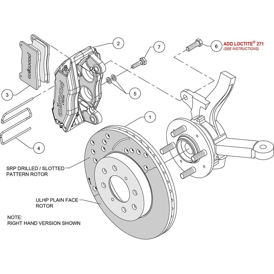Wilwood 140-12996-DR Forged DPHA Front Brake Kit, Fits Honda/Acura OE Rotor - Image 3 of 4