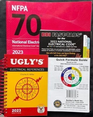 NFPA 70 National Electrical Code 2023 Paperback & Ugly's Electrical & BBI Tabs