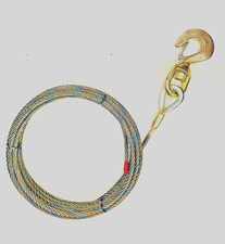 Steel Core Winch Line 1/2" x 55FT w/ Swivel Hook Latch Wrecker Cable Tow USA