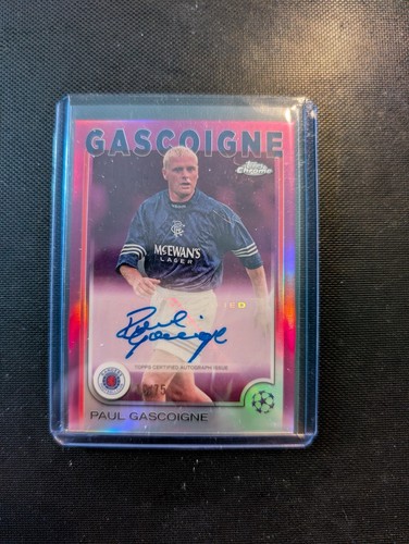 2024-25 Topps Chrome UEFA Club Competition Paul Gascoigne Auto Magenta /75