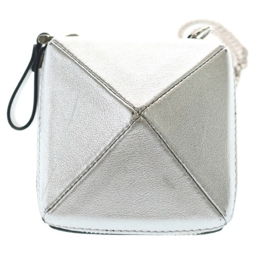 VALENTINO GARAVANI Chain Shoulder Pouch Case Silver Leather Hardware Used d9fdde