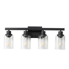 19" Rustic Vanity Light, 3-Light Industrial Bathroom Sconce, Wood Accent