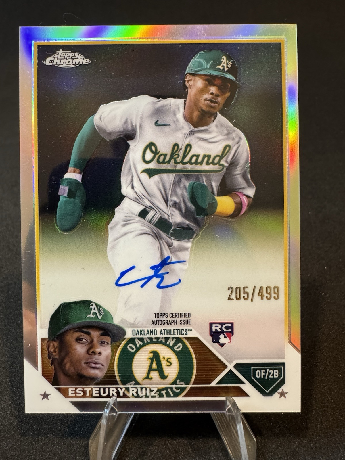 2023 Topps Chrome Rookie Autographs Esteury Ruiz #RA-ERU Refractor /499 RC Auto