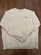 Vintage USA Nike Crewneck Sweatshirt White Pullover Y2K Men's Sz M Swoosh Check