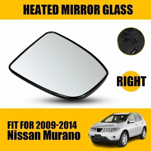 Passenger Side Heated Mirror Glass For Nissan Murano 2009-2014 w/Backing Plate