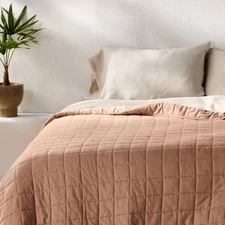 King Heavyweight Linen Blend Quilt Light Adobe Clay - Casaluna