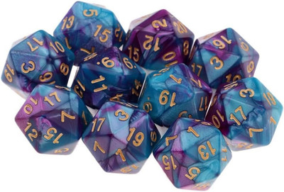 10 STÜCKE Polyedrische Würfel D20 Würfel Dice 20mm Acryl Dice Spielwürfel for DN
