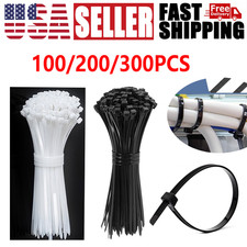 100-300Pcs Cable Ties Heavy Duty Nylon Wrap Wire Zip Ties UV Resistant 8-Inch