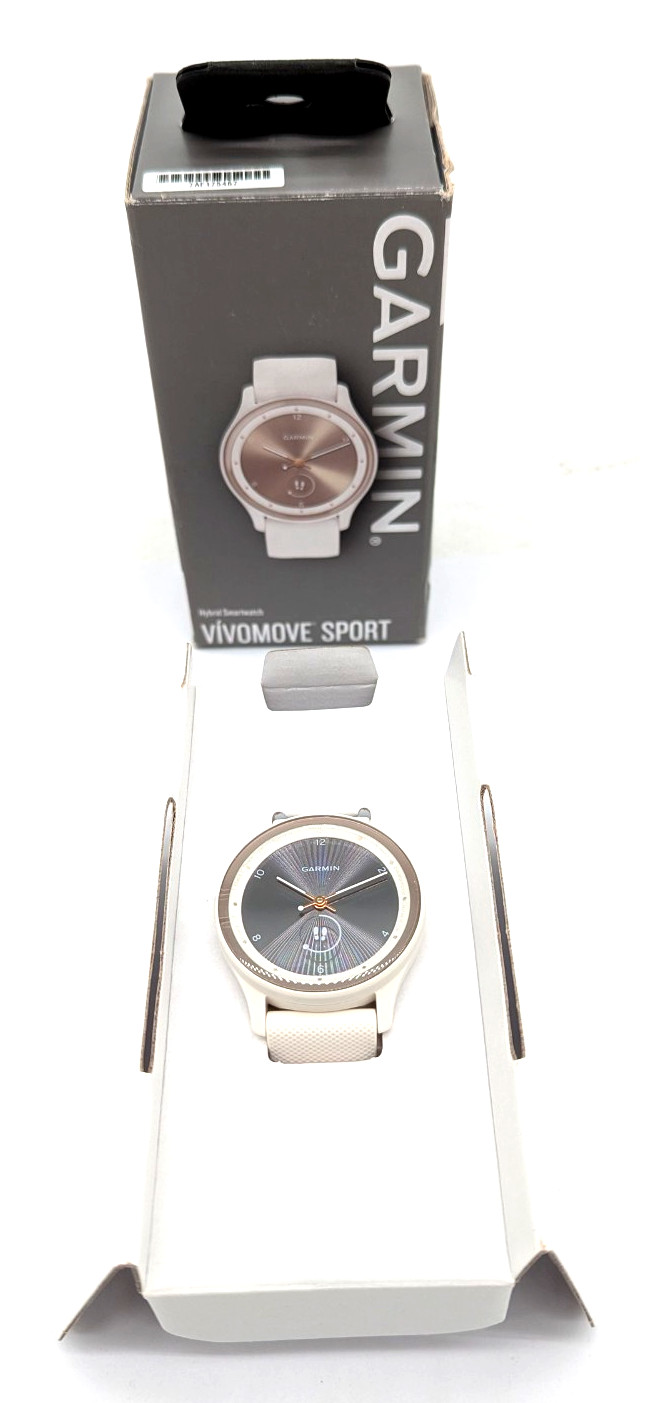 Garmin vívomove Sport Hybrid Smartwatch – Ivory – Touchscreen & GPS Connected