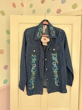 BNWT NEW The Quacker Factory Luxury Denim Jacket Country M Medium 14 16 Sequin
