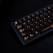 114 Keys Black Transparent Keycaps PC UV Printed Cherry Profile Clear Keycap Set